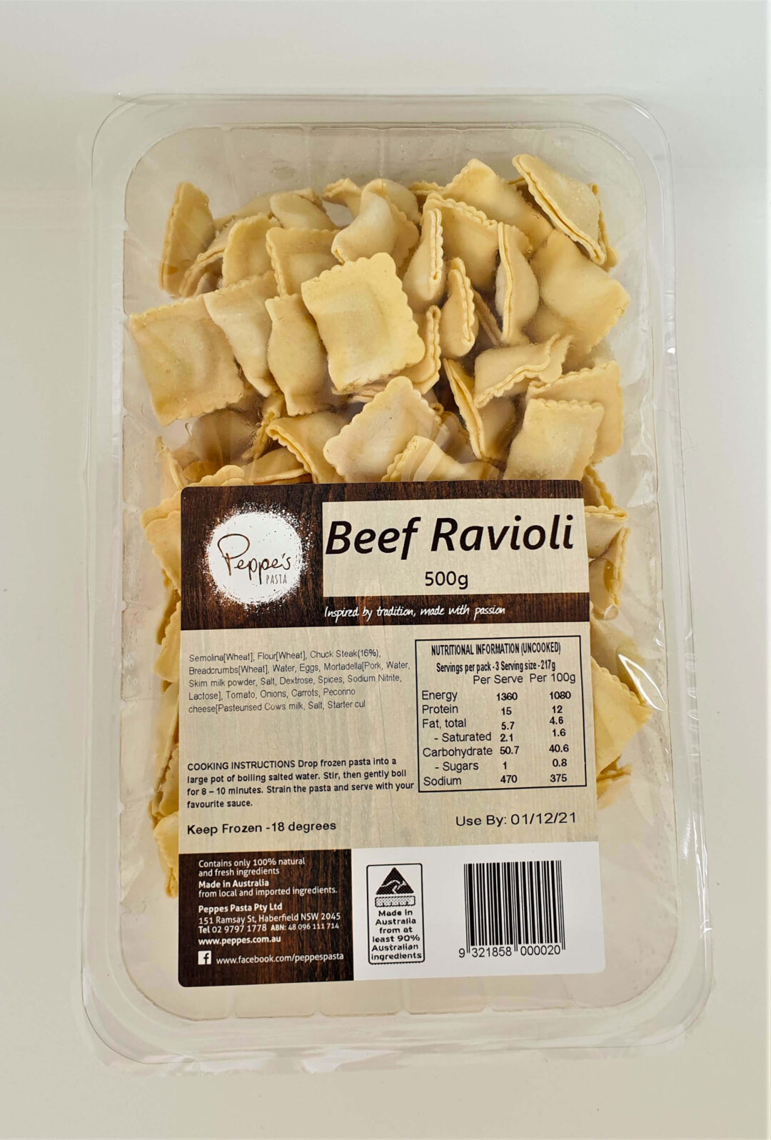 Beef ravioli