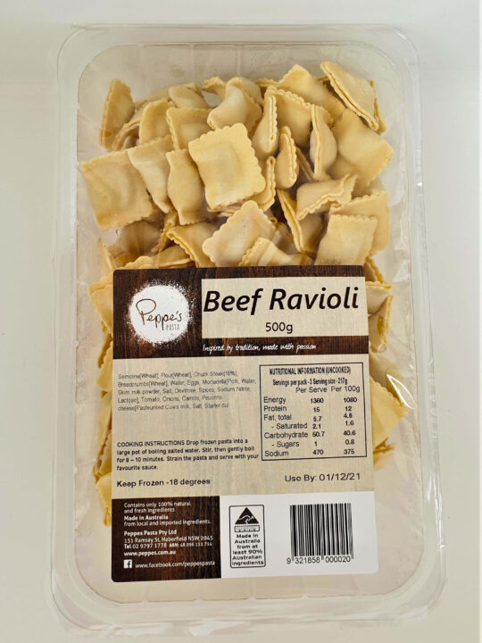 Beef ravioli